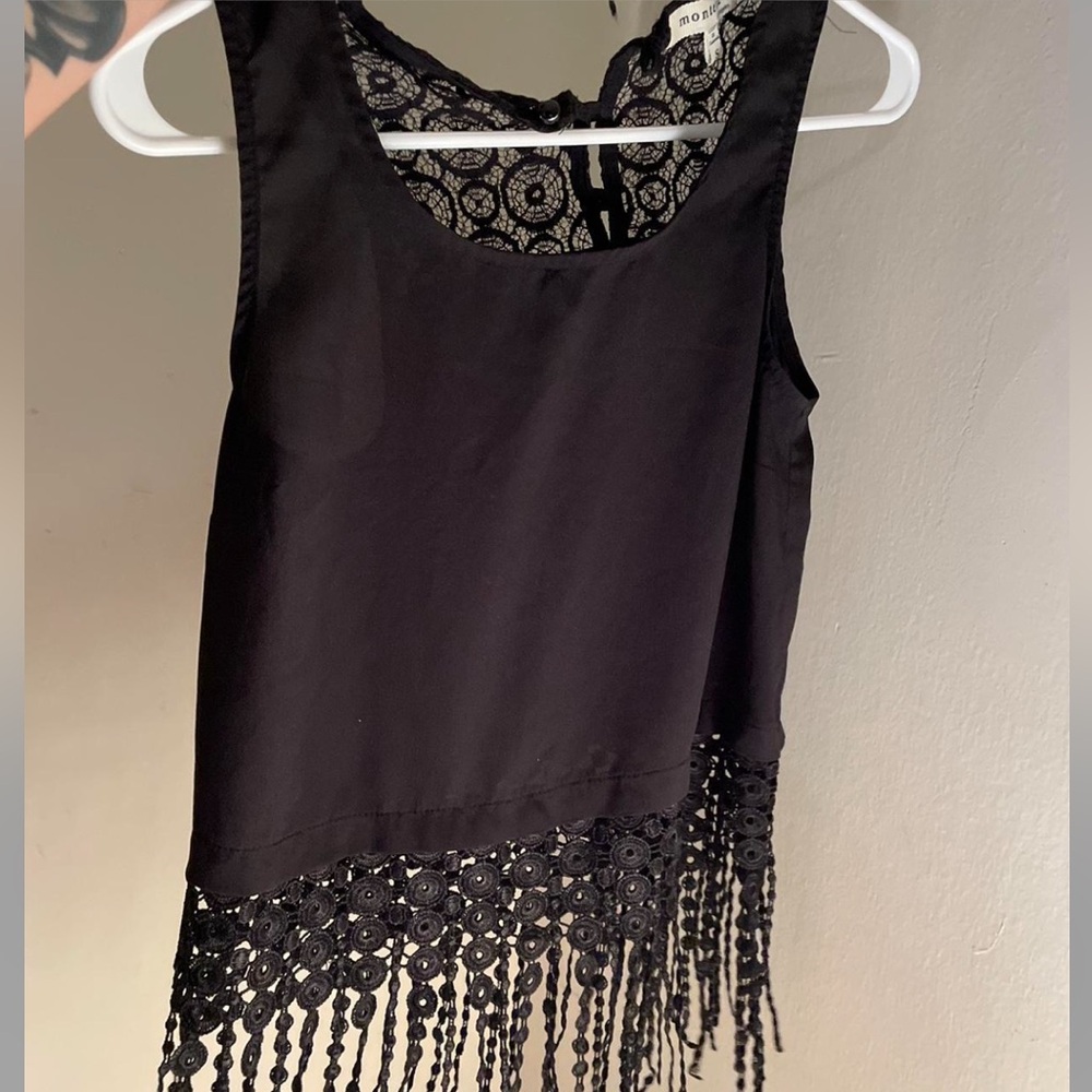 Black laced crop top